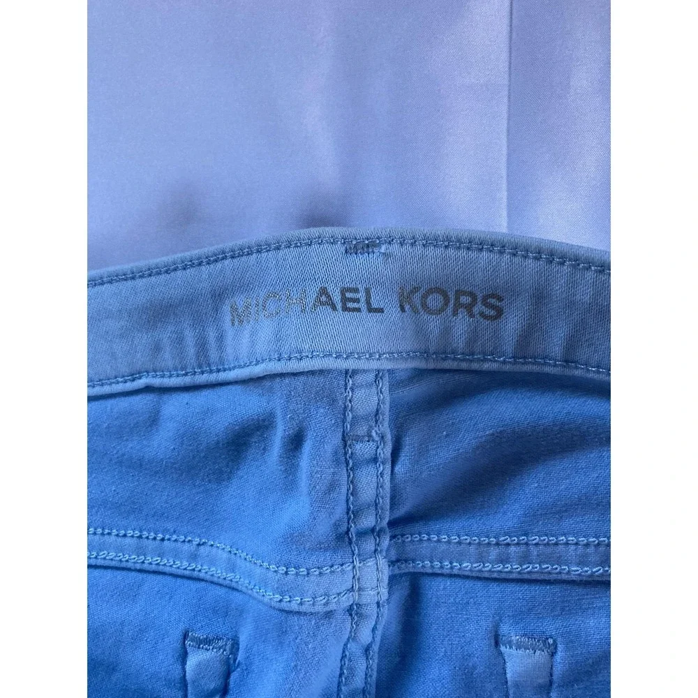 Michael Kors Izzy Skinny Jeans Womens 34 Waist Light Blue Stretch Denim Skinny